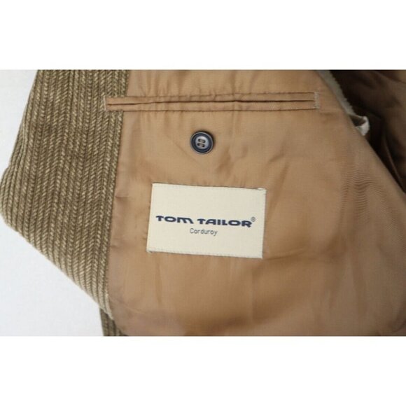 TOM TAILOR - MEN'S BROWN CORDUROY BLAZER JACKET - SIZE 48R - SEE PHOTOS - Picture 8 of 11